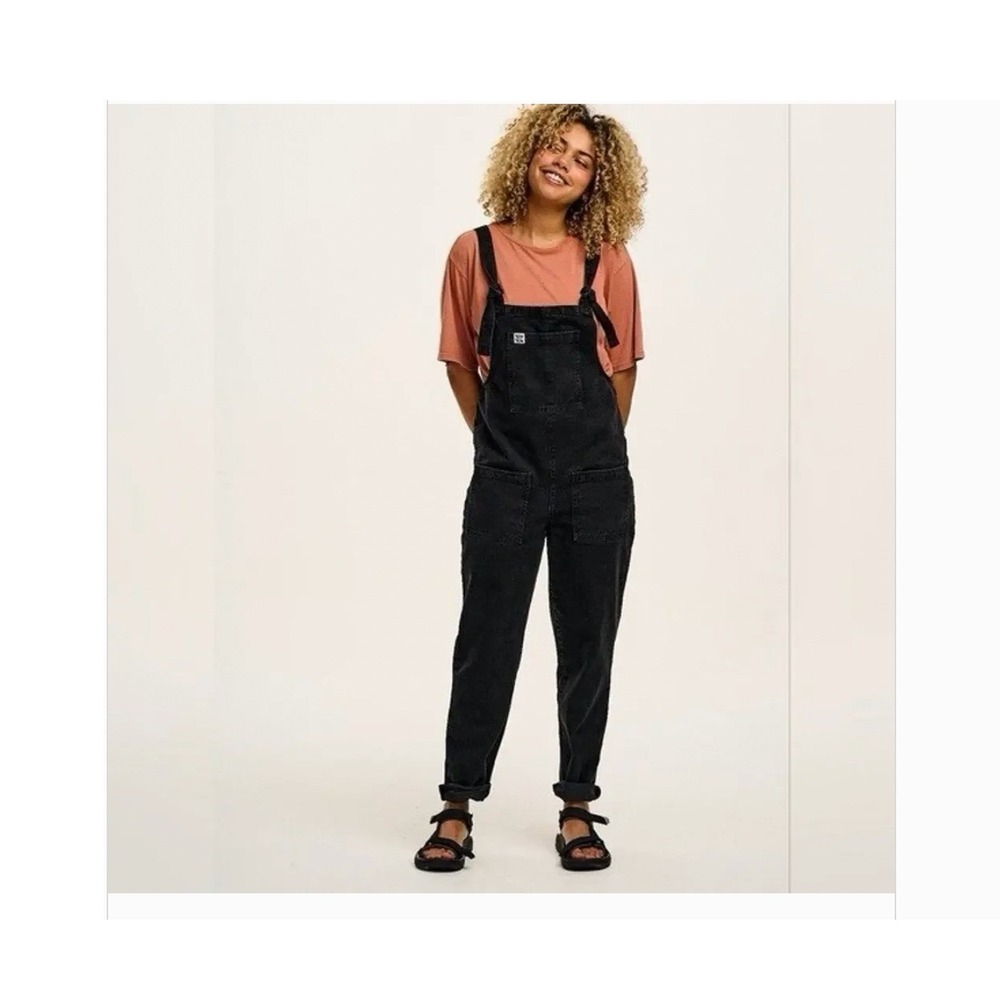Lucy & Yak Easton Black Organic Cotton Overalls Womens 10R
